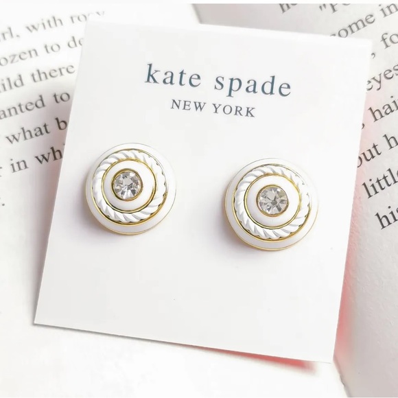 kate spade Jewelry - NEW Kate Spade white crystal Know the Ropes stud earrings